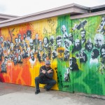 Wierd Chief outside his wall at the SLC Arts Hub