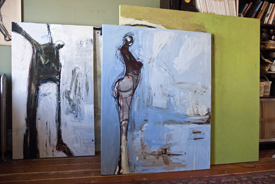 Paintings at Deborah Brinckerhoff's studio