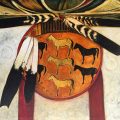 11_KevinRedStar_ThreeHorseShield_AcryliconCanvas_22X24in.