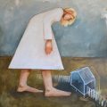 Caitlin_Connolly-woman_waiting_for_her_house_to_grow_33x30_oil_on_panel