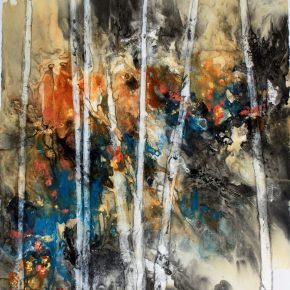 Karen Kurka Jensen, “Walkabout Timberlakes 5,” sumi-e painting