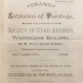 Catalog covers from the 1893 exhibition of the Society of Utah Artists. Society of Utah Artist Records Box 1, Folder 1, Special Collections J. Willard Marriott Library, The University of Utah.