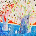4-trees-blue-field